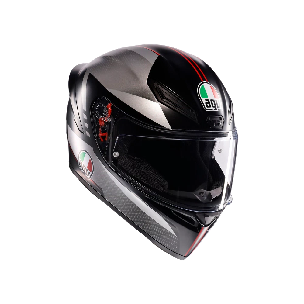 AGV K1 S DOT(E2206) - LAP MATT BLACK/GREY/RED – Alhawee