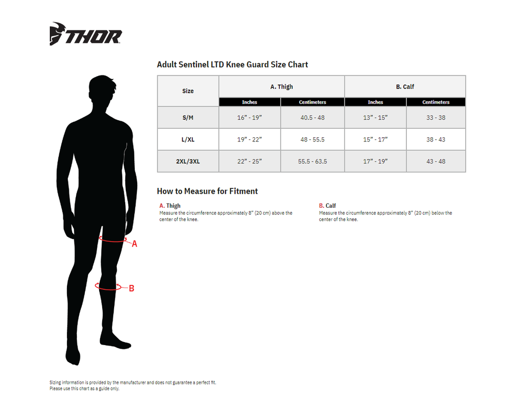 Sentinel Size Chart Sentinel LTD Knee Guards – Alhawee