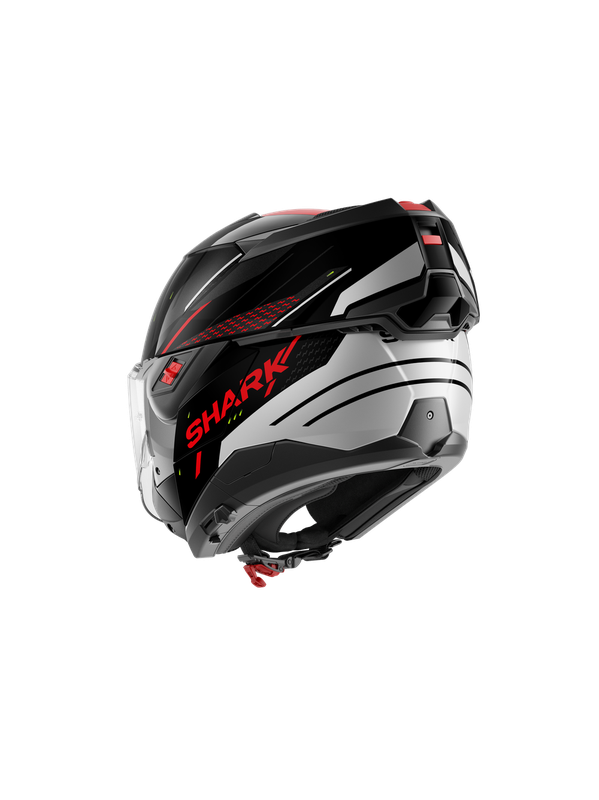 SHARK OXO RYDGER BLACK SILVER RED GLOSSY