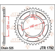 تحميل الصورة في معرض الصور JTR1792.43 REAR REPLACEMENT SPROCKET 43 TEETH 525 PITCH NATURAL STEEL - Alhawee Motors 