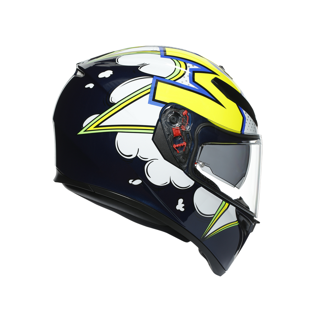 AGV K3 SV MULTI ECE DOT - BUBBLE BLUE/WH/YELLOW FLUO