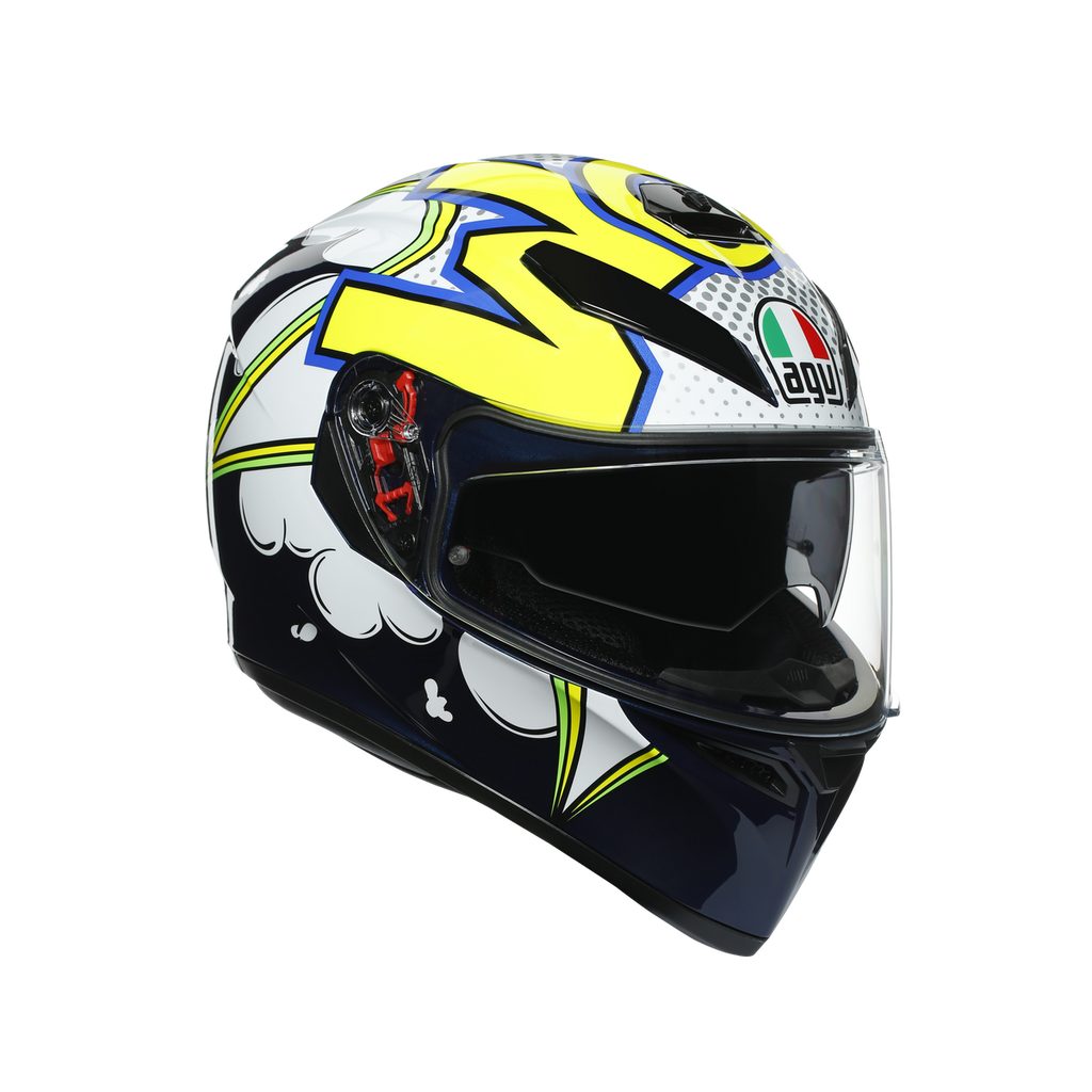 AGV K3 SV MULTI ECE DOT - BUBBLE BLUE/WH/YELLOW FLUO