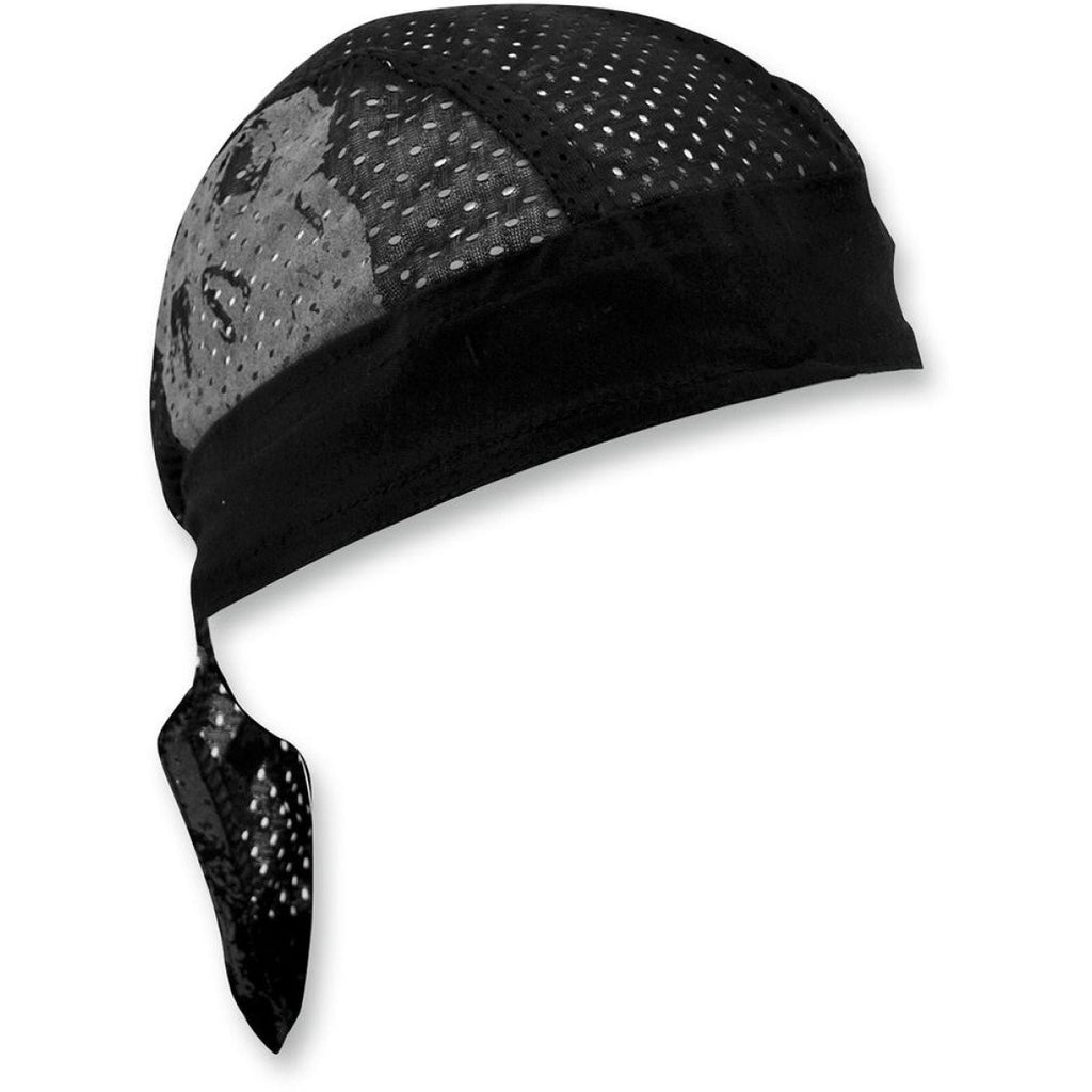 ZAN HEADGEAR - REFLECTIVE SKULL FLYDANNAÂ® VENTED SPORT TIE-ON HEADWRAP ONE SIZE ZAN HEADGEAR