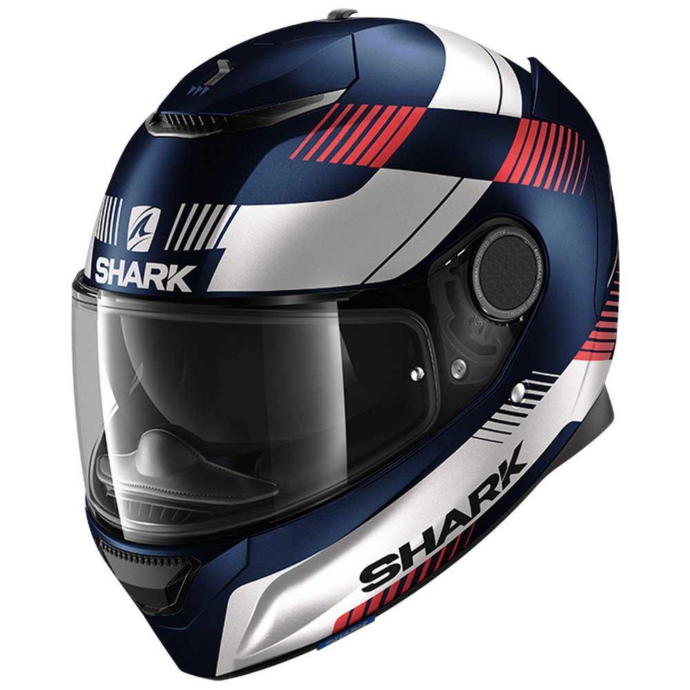 SHARK SPARTAN 1.2 STRAD MAT BLUE WHITE RED - Alhawee Motors