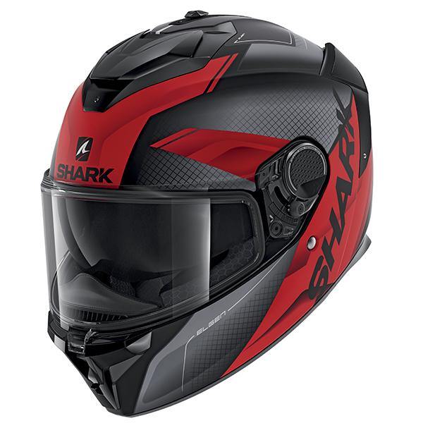SHARK SPARTAN GT ELGEN MAT BLACK ANTHRACITE RED - Alhawee Motors