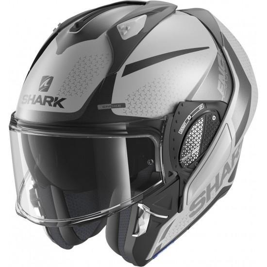 SHARK EVO GT ENCKE MAT SILVER ANTRACITE BLACK - Alhawee Motors
