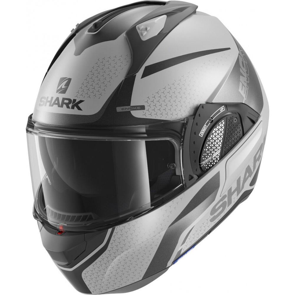 SHARK EVO GT ENCKE MAT SILVER ANTRACITE BLACK - Alhawee Motors
