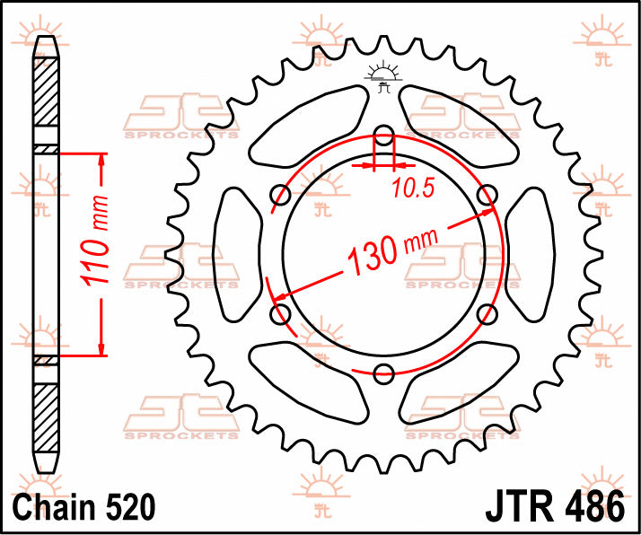 SPROCKET REAR 38T 520